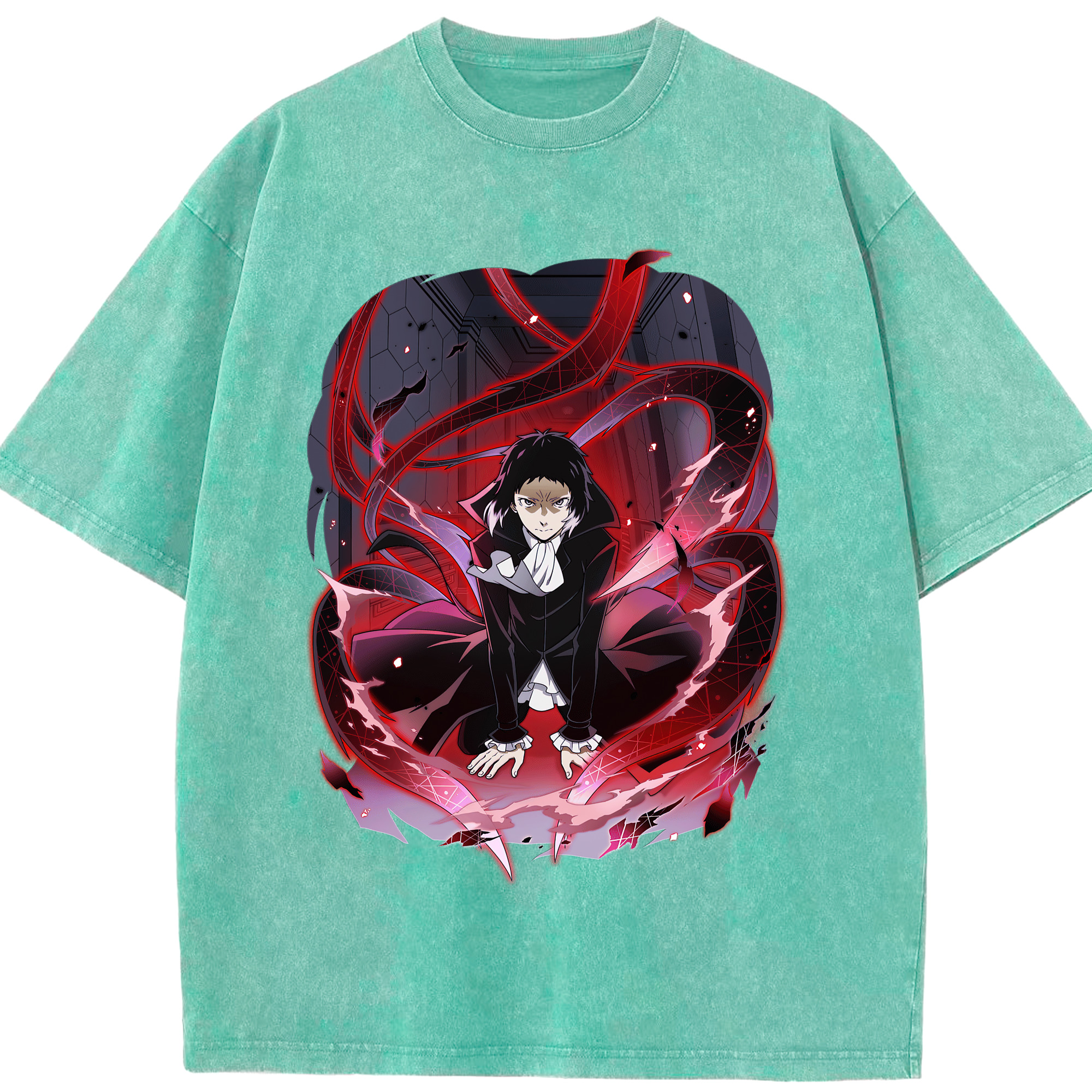 （画像用） 文豪ストレイドッグス Bungo Stray Dogs 綿100% ヴィンテージ風 半袖Tシャツ（フロントプリント）